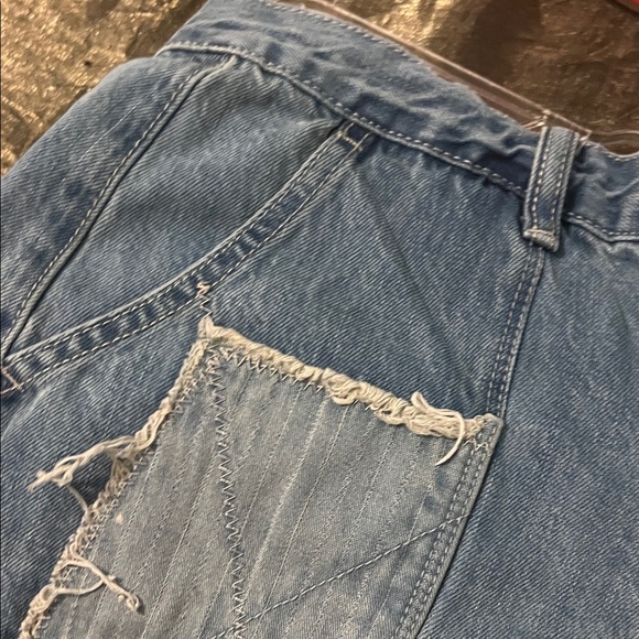 MNML Patchwork Blue and Cream Jeans - Picture 5 of 6